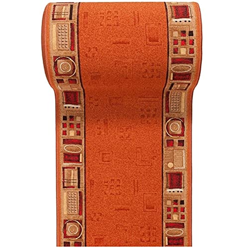 Carpeto Rugs Läufer Teppich Flur - Modern Muster - Rückseite aus Gummi Anti-Rutsch - Kurzfloor Teppichläufer nach Maß - Gel-MAX Kollektion Orange Beige 67 x 50 cm Carpeto Rugs Läufer Teppich Flur - Modern Muster - Rückseite aus Gummi Anti-Rutsch - Kurzfloor Teppichläufer nach Maß - Gel-MAX Kollektion Orange Beige 67 x 50 cm von Carpeto Rugs