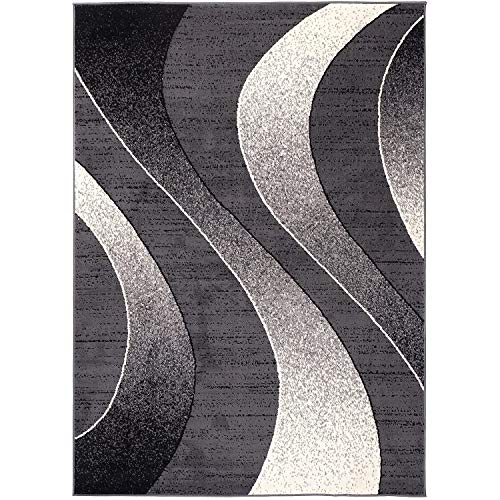Carpeto Rugs Modern Designer Teppich - Kurzflor - Weich Teppich für Wohnzimmer, Schlafzimmer, Esszimmer - ÖKO-TEX Wohnzimmerteppich - Teppiche - dunkelgrau - 180 x 250 cm von Carpeto Rugs