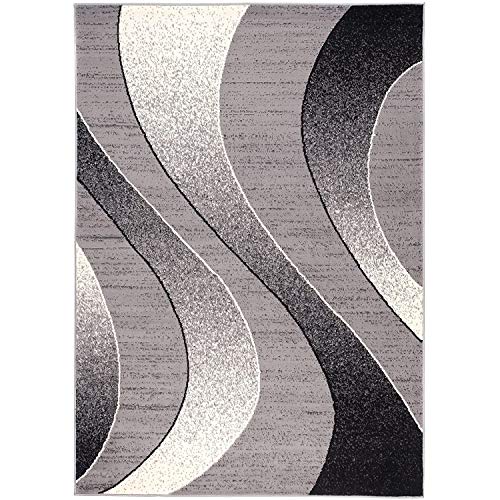 Carpeto Rugs Modern Designer Teppich - Kurzflor - Weich Teppich für Wohnzimmer, Schlafzimmer, Esszimmer - ÖKO-TEX Wohnzimmerteppich - Teppiche - grau - 140 x 200 cm von Carpeto Rugs