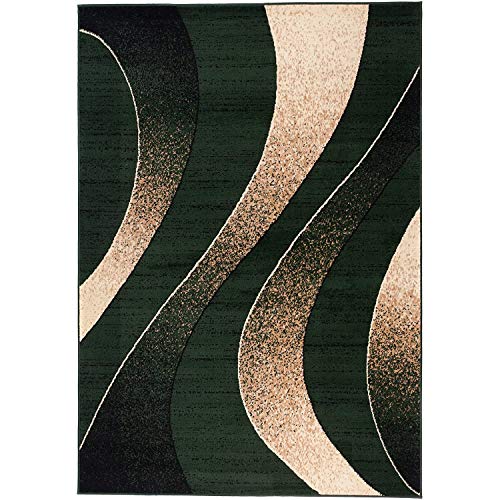 Carpeto Rugs Modern Designer Teppich - Kurzflor - Weich Teppich für Wohnzimmer, Schlafzimmer, Esszimmer - ÖKO-TEX Wohnzimmerteppich - Teppiche - grün - 140 x 200 cm von Carpeto Rugs