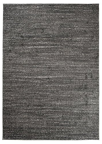 Carpeto Rugs Modern Teppich Weich für Wohnzimmer, Schlafzimmer, Esszimmer - ÖKO-TEX Wohnzimmerteppich - Einfarbig Muster - Grau Schwarz 240 x 330 cm von Carpeto Rugs