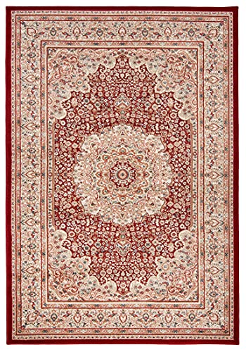 Carpeto Rugs Orientalischer Traditioneller Teppich mit Blumen - Kurzflor - Weich Teppich für Wohnzimmer, Schlafzimmer, Esszimmer - ÖKO-TEX Wohnzimmerteppich - Teppiche - Rot weinrot - 120 x 170 cm von Carpeto Rugs