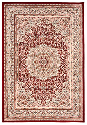 Carpeto Rugs Orientalischer Traditioneller Teppich mit Blumen - Kurzflor - Weich Teppich für Wohnzimmer, Schlafzimmer, Esszimmer - ÖKO-TEX Wohnzimmerteppich - Teppiche - Rot weinrot - 180 x 250 cm von Carpeto Rugs