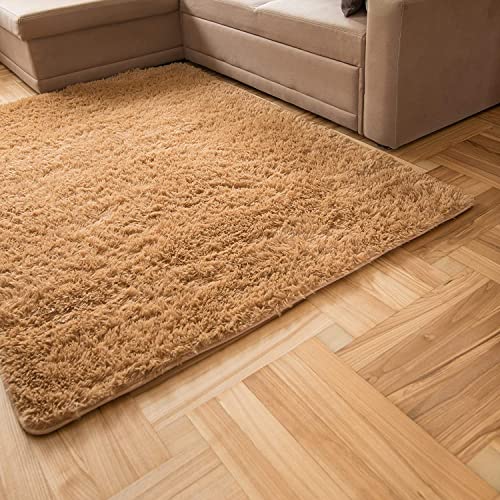 Carpeto Rugs Shaggy Teppich Wohnzimmer Flauschig - Wohnzimmerteppich Modern - Flauschiger Kuschelteppich Hochflor - Weich Langflor Teppich Kinderzimmer, Schlafzimmer - Beige - 200 x 300 cm von Carpeto Rugs