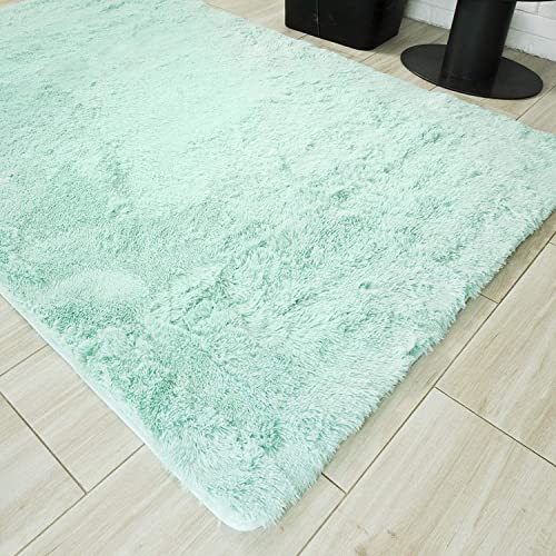 Carpeto Rugs Shaggy Teppich Wohnzimmer Flauschig - Wohnzimmerteppich Modern - Flauschiger Kuschelteppich Hochflor - Weich Langflor Teppich Kinderzimmer, Schlafzimmer - Mintgrün - 80 x 150 cm von Carpeto Rugs