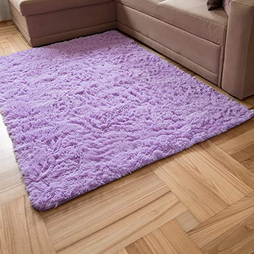 Carpeto Rugs Shaggy Teppich Wohnzimmer Flauschig - Wohnzimmerteppich Modern - Flauschiger Kuschelteppich Hochflor - Weich Langflor Teppich Kinderzimmer, Schlafzimmer - Violett Lila - 160 x 230 cm von Carpeto Rugs