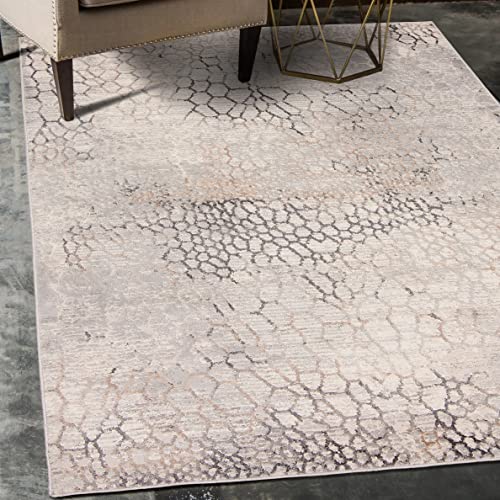 Carpeto Rugs Spinnennetz Geometrisch Vintage Teppich - Kurzflor - Weich Teppich für Wohnzimmer, Schlafzimmer, Esszimmer - ÖKO-TEX Wohnzimmerteppich - Teppiche - Beige - 120 x 170 cm von Carpeto Rugs