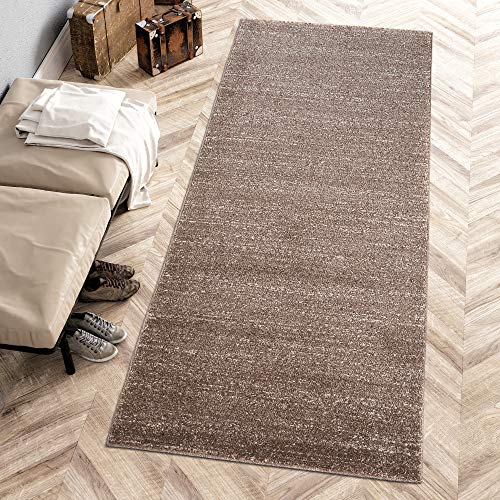 Carpeto Rugs Teppich Läufer Flur - Modern Teppichläufer - Kurzflor, Weich - Flurläufer für Wohnzimmer, Schlafzimmer - Teppiche - Meterware - Braun - 100 x 750 cm von Carpeto Rugs
