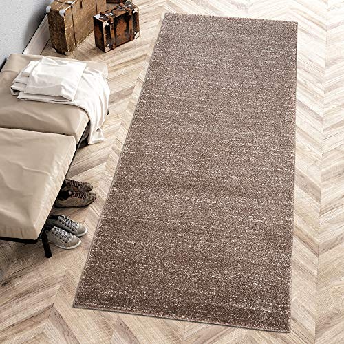 Carpeto Rugs Teppich Läufer Flur - Modern Teppichläufer - Kurzflor, Weich - Flurläufer für Wohnzimmer, Schlafzimmer - Teppiche - Meterware - Braun - 120 x 200 cm von Carpeto Rugs