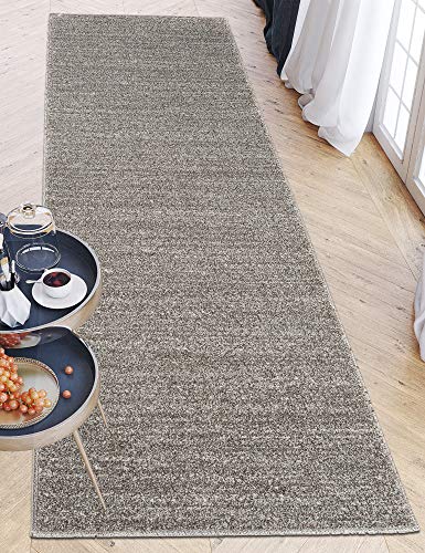Carpeto Rugs Teppich Läufer Flur - Modern Teppichläufer - Kurzflor, Weich - Flurläufer für Wohnzimmer, Schlafzimmer - Teppiche - Meterware - Grau - 80 x 500 cm von Carpeto Rugs
