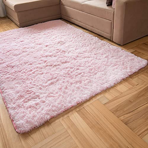 Carpeto Rugs Shaggy Teppich Wohnzimmer Flauschig - Wohnzimmerteppich Modern - Flauschiger Kuschelteppich Hochflor - Weich Langflor Teppich Kinderzimmer, Schlafzimmer - Rosa Hellrosa - 120 x 170 cm von Carpeto Rugs