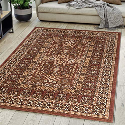 Carpeto Rugs Teppich Orientalisch Braun Klassisch Muster Kurzflor Öko-Tex Wohnzimmer 70 x 140 cm von Carpeto Rugs
