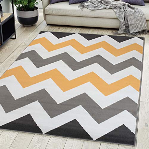 Carpeto Rugs Teppich Wohnzimmer Kurzflor Grau Modern Geometrisch Muster Öko-Tex 250 x 350 cm von Carpeto Rugs