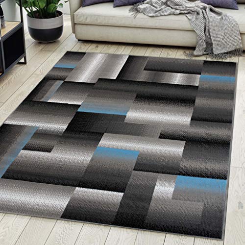 Carpeto Rugs Teppich Wohnzimmer Kurzflor Grau Modern Geometrisch Muster Öko-Tex 250 x 350 cm von Carpeto Rugs