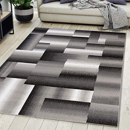 Carpeto Rugs Teppich Wohnzimmer Kurzflor Grau Modern Geometrisch Muster Öko-Tex 80 x 150 cm von Carpeto Rugs
