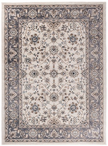 Carpeto Rugs Traditioneller Klassischer Teppich für Ihre Wohnzimmer - Creme Grau - Perser Orientalisches Keshan Nein Ziegler Muster - Top Qualität Pflegeleicht AYLA 250 x 350 cm Groß von Carpeto Rugs