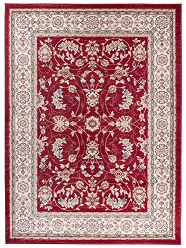Carpeto Rugs Traditioneller Klassischer Teppich für Ihre Wohnzimmer - Rot Beige Creme - Perser Orientalisches Antik Ziegler Ornamente Top Qualität Pflegeleicht AYLA 60 x 100 cm Klein von Carpeto Rugs