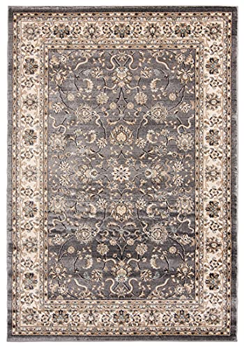 Carpeto Rugs Traditioneller Orientalischer Teppich mit Blumen - Kurzflor - Weich Teppich für Wohnzimmer, Schlafzimmer, Esszimmer - ÖKO-TEX Wohnzimmerteppich - Teppiche - Grau - 180 x 250 cm von Carpeto Rugs