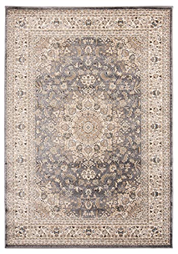 Carpeto Rugs Traditioneller Orientalischer Teppich mit Blumen - Kurzflor - Weich Teppich für Wohnzimmer, Schlafzimmer, Esszimmer - ÖKO-TEX Wohnzimmerteppich - Teppiche - Ja - Grau von Carpeto Rugs