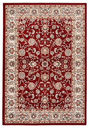 Carpeto Rugs Traditioneller Orientalischer Teppich mit Blumen - Kurzflor - Weich Teppich für Wohnzimmer, Schlafzimmer, Esszimmer - ÖKO-TEX Wohnzimmerteppich - Teppiche - Ja - Rot von Carpeto Rugs