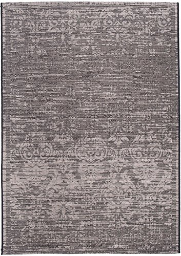 Carpeto Sisal Teppich Grau 200 x 290 cm Vintage Muster Flachgewebe Sisal Kollektion von Carpeto Rugs