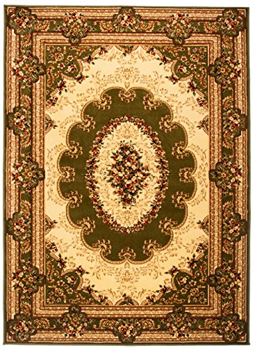 Carpeto Teppich Orientteppich Grün 200 x 300 cm Ornamente Konturenschnitt Muster Iskander Kollektion von Carpeto Rugs