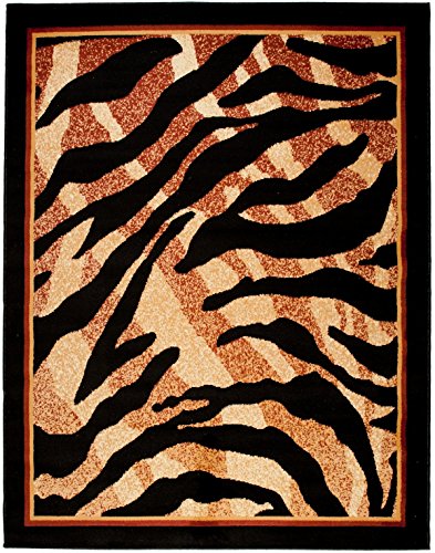 Carpeto Tierfell Teppich Braun 250 x 300 cm Afrika Muster Kurzflor Verona Kollektion von Carpeto Rugs