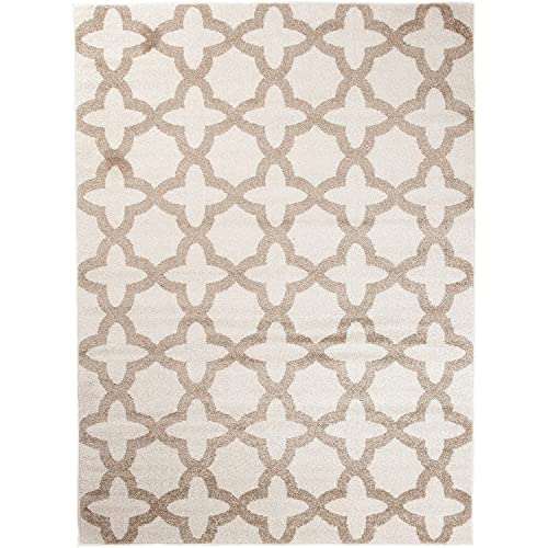 We Love Rugs - Carpeto Orientalisches Marokkanisches Teppich - Flor Modern Designer Muster - Wohnzimmer Schlafzimmer Esszimmer - Creme Beige - 240 x 330 cm von Carpeto Rugs