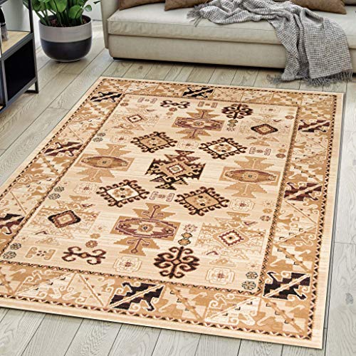 Carpeto Rugs Teppich Orientalisch Beige Klassisch Muster Kurzflor Öko-Tex Wohnzimmer 160 x 230 cm von Carpeto Rugs