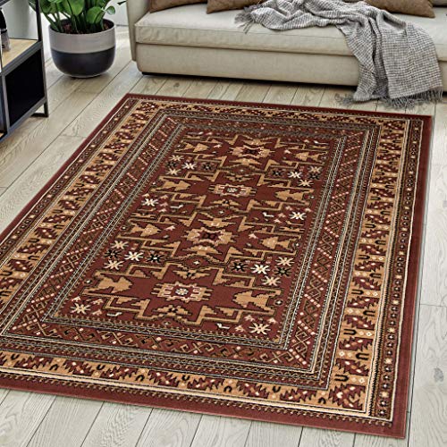 Carpeto Rugs Teppich Orientalisch Braun Klassisch Muster Kurzflor Öko-Tex Wohnzimmer 70 x 140 cm von Carpeto Rugs