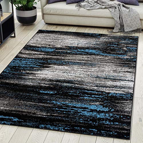 Carpeto Rugs Teppich Wohnzimmer Kurzflor Grau Modern Abstrakt Muster Öko-Tex 180 x 250 cm von Carpeto Rugs