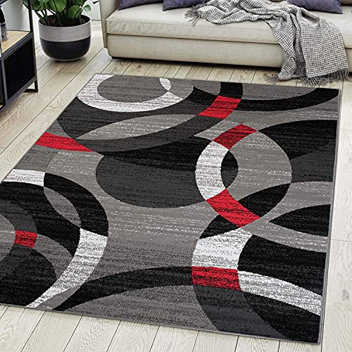 Carpeto Rugs Teppich Wohnzimmer Kurzflor Grau Modern Geometrisch Muster Öko-Tex 120 x 170 cm von Carpeto Rugs