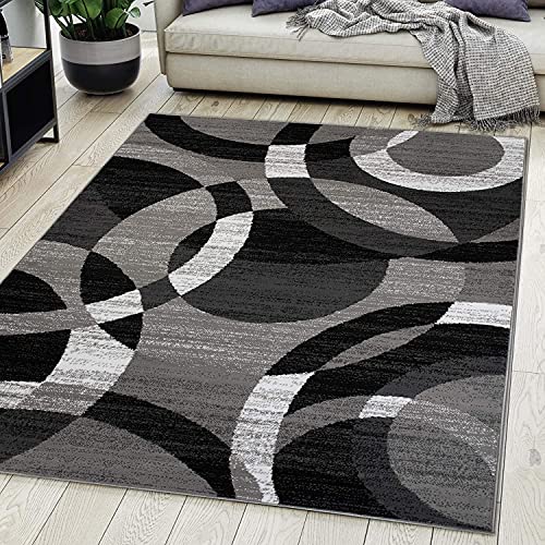 Carpeto Rugs Teppich Wohnzimmer Kurzflor Grau Modern Geometrisch Muster Öko-Tex 300 x 400 cm von Carpeto Rugs