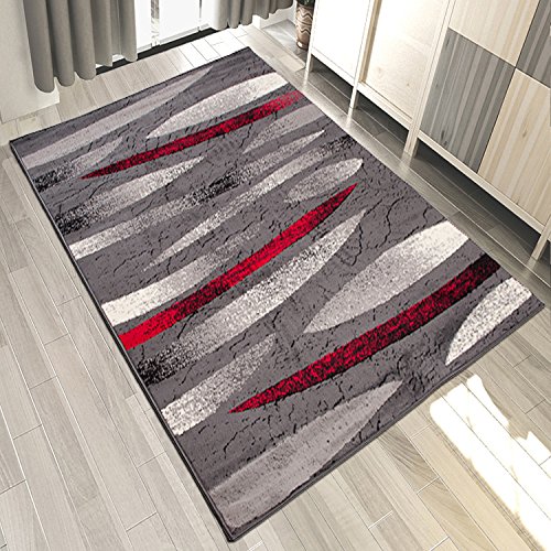 Carpeto Designer Teppich Modern Gestreift Muster Meliert In Grau - ÖKO TEX (300 x 400 cm) von Carpeto