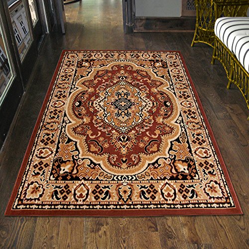 Carpeto Klassischer Orientteppich & Perserteppich mit Orientalisch Muster Kurzflor in Beige Braun / TOP Preis - ÖKO TEX (160 x 220 cm) von Carpeto