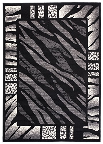 Carpeto Teppich Tiermuster Schwarz Weiss Zebra Animal Safari Tierfell - ÖKO TEX (120 x 170 cm) von Carpeto Rugs