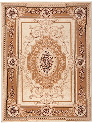 Klassisch Orientteppich & Perserteppich mit Orientalisch Ornamente Muster Kurzflor in Beige Cream / TOP Preis - ÖKO TEX (200 x 300 cm) von Carpeto