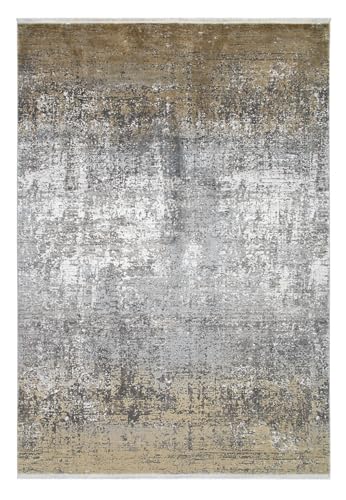 Carpets & More Beige Teppich - Schatten und Hell, Parfait Pour Le Wohnzimmer, Tapis Imperial Grey Gold Marmor 6612 - 160 x 230 cm - Elegant Gelb 160 x 230 cm von Carpets & More