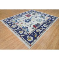 Elfenbein Oushak Teppich 200x300, Handgeknüpfter Wollteppich Gelb Grün Regenbogen Träumerei Ar_3718 von CarpetsBazaar