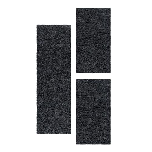 Carpetsale24 Bettumrandung Schlafzimmer 3 teilig Hochflor Teppich Anthrazit Bettvorleger Schlafzimmer Bettset: 2 St. 60x110 cm | 1 St. 80x150 cm - Einfarbiger 50 mm Flauschiger Teppich Läufer Set Carpetsale24 Bettumrandung Schlafzimmer 3 teilig Hochflor Teppich Anthrazit Bettvorleger Schlafzimmer Bettset: 2 St. 60x110 cm | 1 St. 80x150 cm - Einfarbiger 50 mm Flauschiger Teppich Läufer Set von Carpetsale24