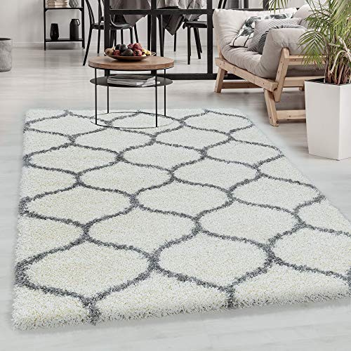 Carpetsale24 Designer Hochflor Teppich Modern, Skandinavische Design, Flauschiger Langflor Shaggy Teppich, Rechteckig, Pflegeleicht, Wohnzimmerteppich, Größe:120 x 170 cm,Farbe:Creme-Grau Carpetsale24 Designer Hochflor Teppich Modern, Skandinavische Design, Flauschiger Langflor Shaggy Teppich, Rechteckig, Pflegeleicht, Wohnzimmerteppich, Größe:120 x 170 cm,Farbe:Creme-Grau von Carpetsale24