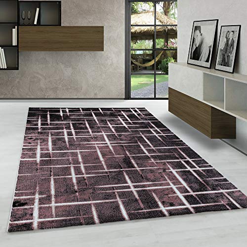 Carpetsale24 Designer Kurzflor Teppich Modern, 3D Abstrakter Design Rosa, Rechteckig, Pflegeleicht, Wohnzimmerteppich, Größe:160 x 230 cm von Carpetsale24