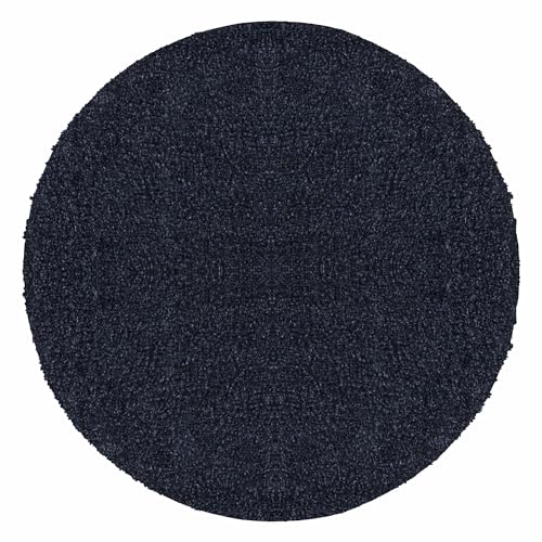 Carpetsale24 Shaggy Hochflor Teppich Wohnzimmer 160 cm Rund Marineblau Modern - Teppich Flauschig, Extra Weich, Pflegeleicht und einfarbig - für Schlafzimmer, Esszimmer - Ideal als Küchenteppich von Carpetsale24