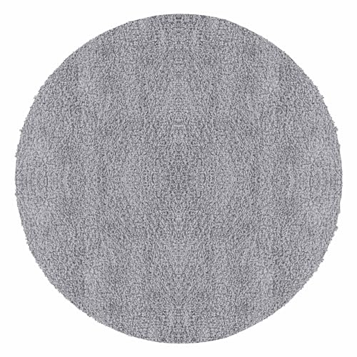 Carpetsale24 Runder Hochflor Teppich 160 cm Hellgrau, weich flauschig & modern, einfarbig, dekorativer Teppich für Schlaf- oder Wohnzimmer von Carpetsale24
