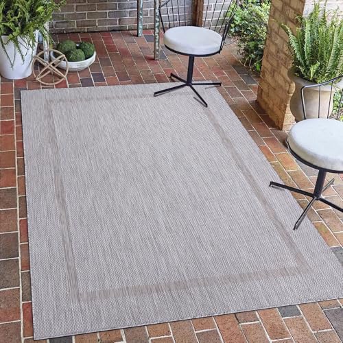 Carpetsale24 In- & Outdoor Teppich Wetterfest 140 x 200 cm Sisal Optik Silberfarbe - Teppich Waschbar, Wasserfest, Pflegeleicht, Flachgewebe - Ideal für Balkon, Garten, Terrasse und als Küchenteppich Carpetsale24 In- & Outdoor Teppich Wetterfest 140 x 200 cm Sisal Optik Silberfarbe - Teppich Waschbar, Wasserfest, Pflegeleicht, Flachgewebe - Ideal für Balkon, Garten, Terrasse und als Küchenteppich von Carpetsale24