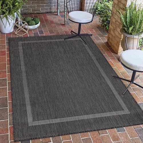 Carpetsale24 In- & Outdoor Teppich Wetterfest 240 x 340 cm Sisal Optik Schwarz - Teppich Waschbar, Wasserfest, Pflegeleicht und Flachgewebe - Ideal für Balkon, Garten, Terrasse und als Küchenteppich Carpetsale24 In- & Outdoor Teppich Wetterfest 240 x 340 cm Sisal Optik Schwarz - Teppich Waschbar, Wasserfest, Pflegeleicht und Flachgewebe - Ideal für Balkon, Garten, Terrasse und als Küchenteppich von Carpetsale24