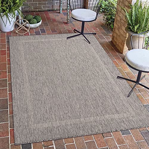 Carpetsale24 Küchenteppich Waschbar rutschfest Indoor Waschbarer Teppich Grau 160 x 230 cm - In & Outdoor Teppich Wetterfest Einfarbig-Bordüre Balkon Teppich Wasserfest - Teppich Küche Terasse Garten von Carpetsale24