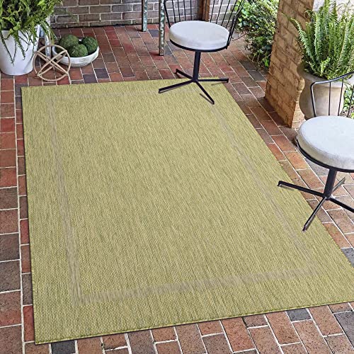 Carpetsale24 Küchenteppich Waschbar rutschfest Küchenläufer Waschbar Teppich Grün 60 x 100 cm - In & Outdoor Teppich Wetterfest Einfarbig Balkon Teppich Wasserfest - Flur Teppich Küche Terasse Garten von Carpetsale24