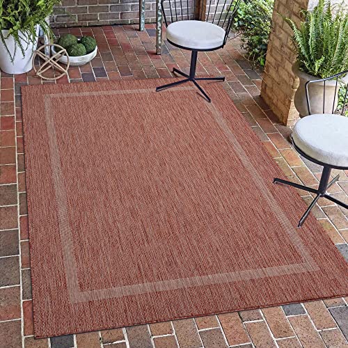 Carpetsale24 Küchenteppich Waschbar Rutschfest Küchenläufer Waschbarer Teppich Rot 80 x 150 cm - In & Outdoor Teppich Wetterfest Einfarbig Balkon Teppich Wasserfest - Flur Teppich Küche Terasse Garten von Carpetsale24