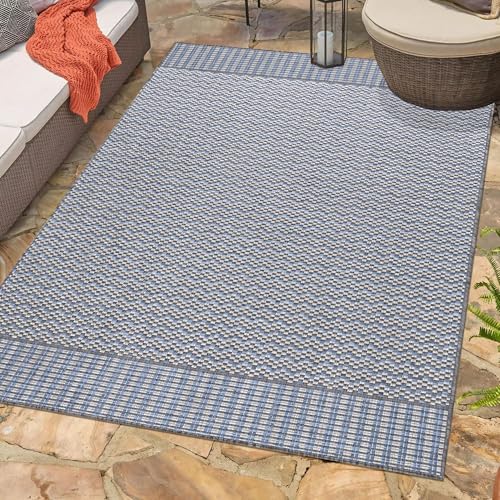 Carpetsale24 In & Outdoor Teppich Wetterfest Skandinavischer Design Grau 200 x 290 cm - Waschbarer Küchenteppich Wesserfest Flachgewebe Teppiche für Balkon Terrasse Küche Wohnzimmer von Carpetsale24